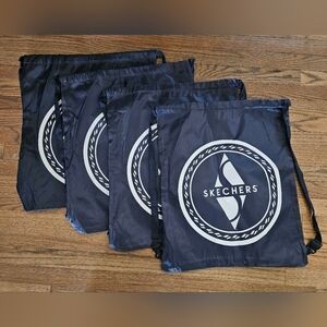 Lot of 4 New Skechers Drawstring Nylon Bag Backpack Day Pack Gym Bag Navy Blue